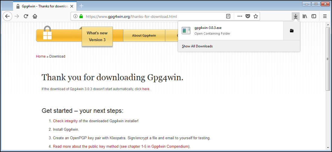 gpg4win site map openen